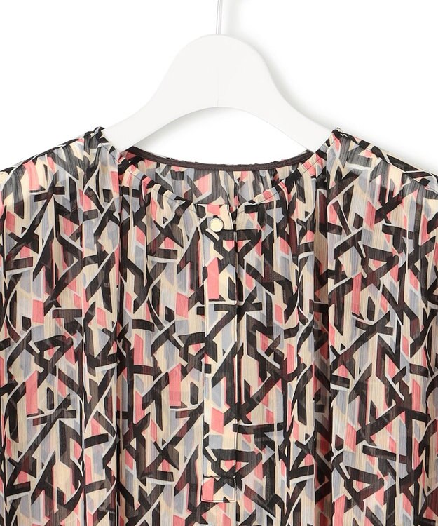 23区 【洗える】Ratti アブストラクトプリント ブラウス オレンジプリント