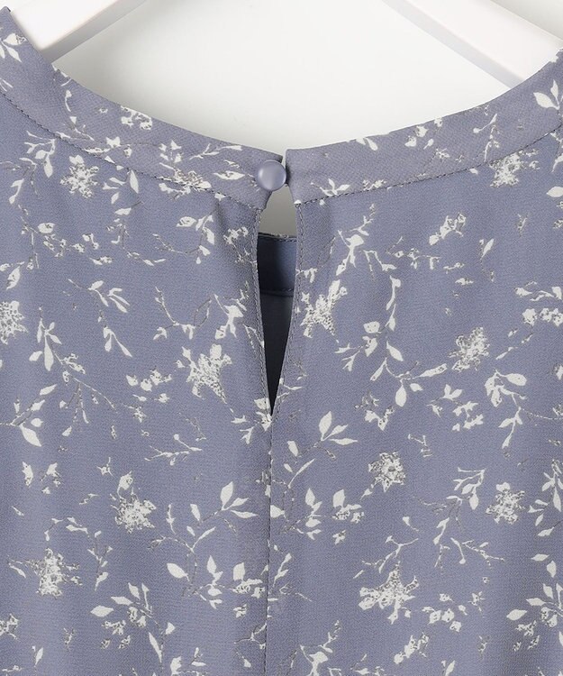 ANY SIS L 【美人百花6月号掲載】フラワーブルームプリント ワンピース スモーキーブルー系