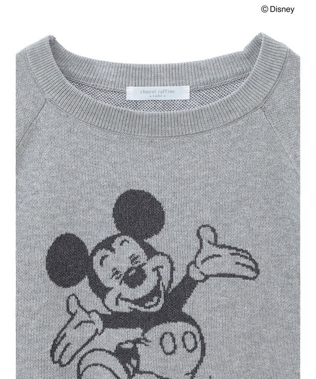 Green Parks ミッキーフレンド／五分袖ジャガードプルオーバー Gray Mixture