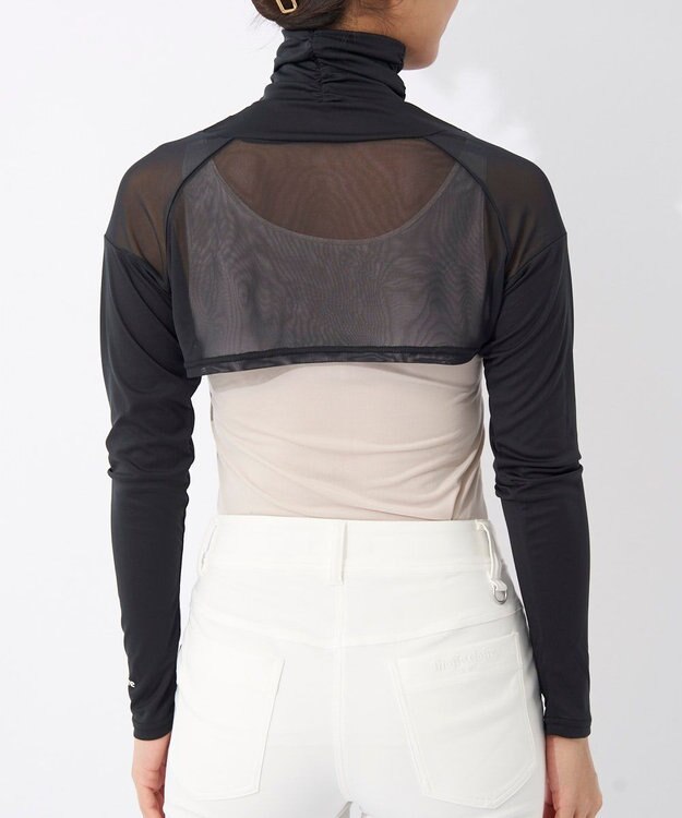 FILA GOLF／marie claire 【Marie claire sports】メッシュ切替ハイネックボレロ丈アンダーシャツ ブラック