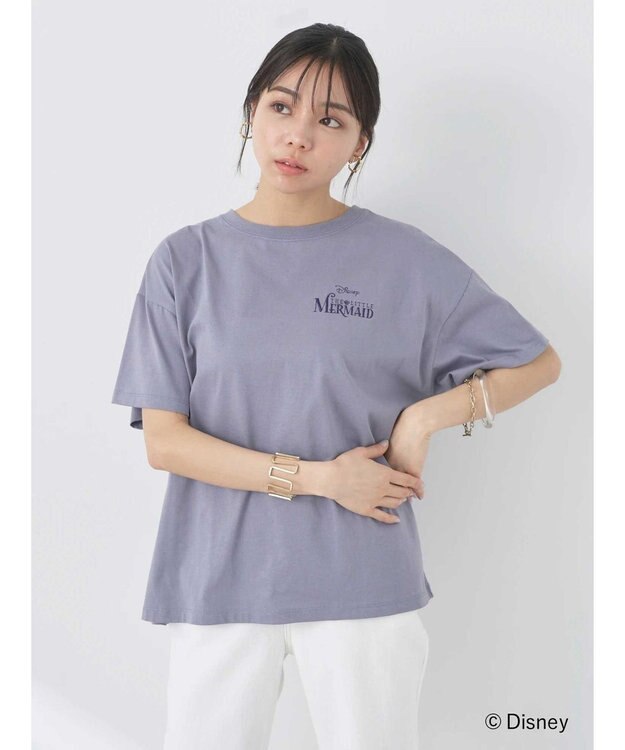 earth music&ecology リトル・マーメイド / プリントTee Charcoal Gray