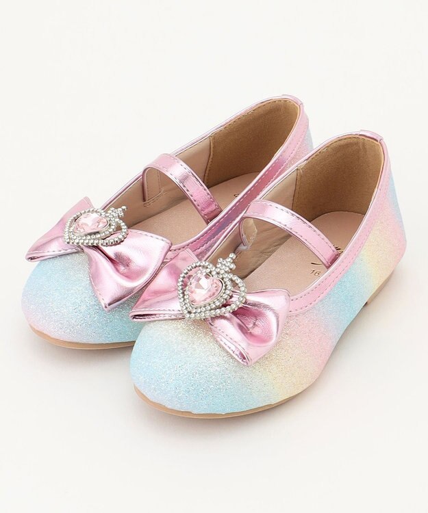 ANY KIDS キラキラパンプス レインボー