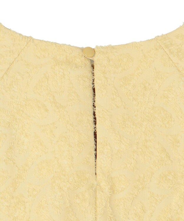 UNFILO L カットジャガードブラウス ライトイエロー