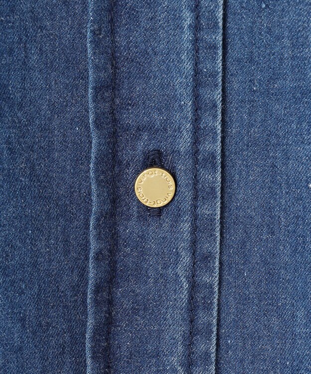 23区 S 【洗える】ライトダンガリー 2WAY シャツ スカイブルー系