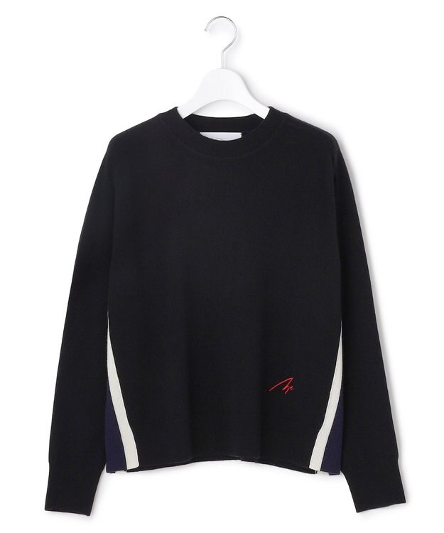 ICB 【30th ANNIVERSARY】 カシミヤブレンド 配色デザインプルオーバー ブラック