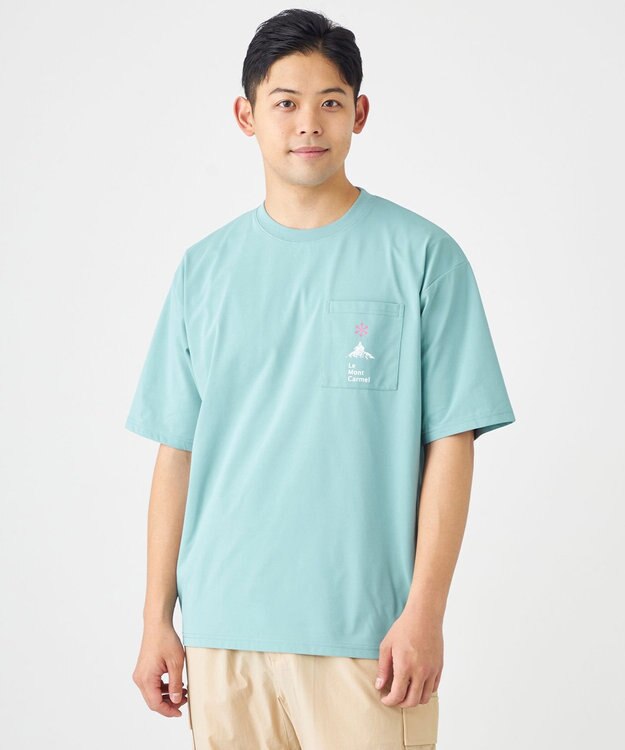SHARE PARK MENS 【UVカット・吸水速乾・ストレッチ・軽量 】ポケットロゴTシャツ（L・XLサイズ） サックスブルー系