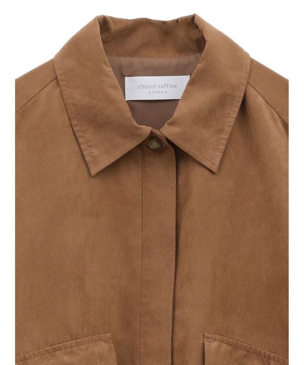 Green Parks ステンカラースウェード調ブルゾン Camel