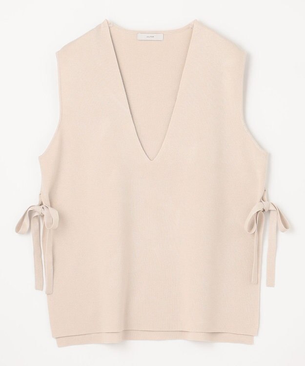 ANY L 【洗濯機可】サイドリボン ニットベスト サンドベージュ