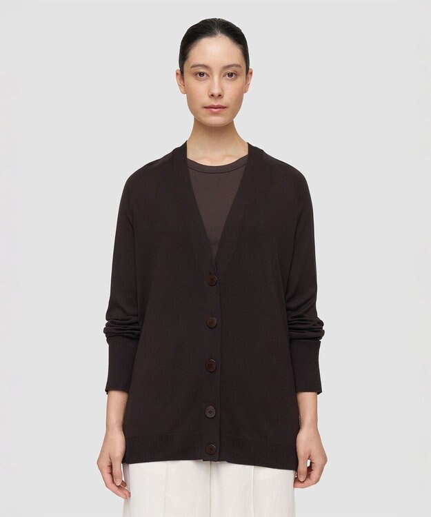 JOSEPH スーパーファインシルク　カーディガン Espresso