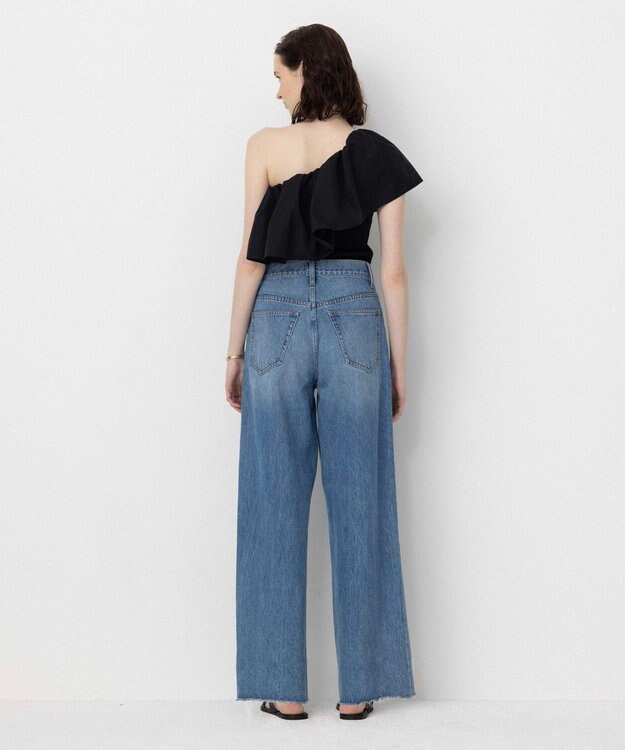 NAVE 【Nave・洗える/撥水/ストレッチ素材】ライトタフタ ワンショルダーブラウス ブラック系