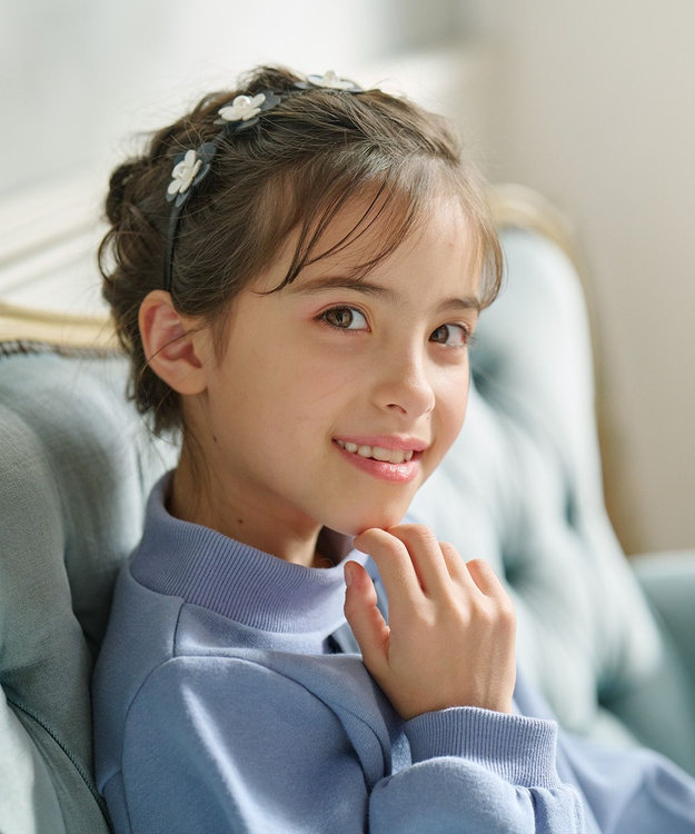 組曲 KIDS 【Fサイズ】フラワーパール カチューシャ ネイビー系