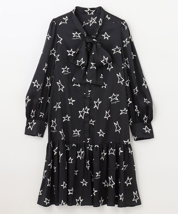 GRACE CONTINENTAL スタープリントミニワンピース ブラック