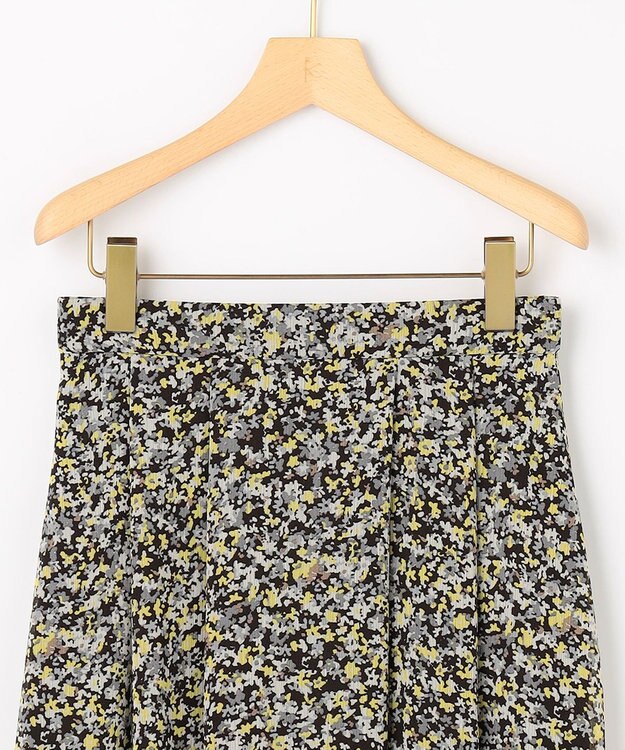 組曲 【先行予約】インプレッションフラワープリント フレアスカート イエローフラワー系
