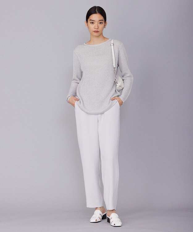 ICB L 【洗える】 ダブルクロスクレープ ストレートパンツ トープ系