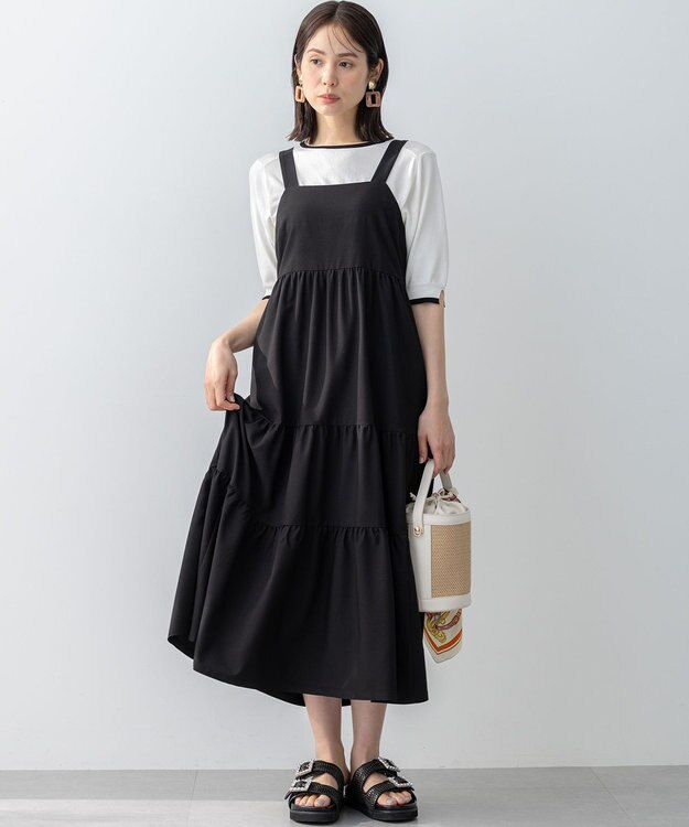 組曲 L 5分袖ニットＴシャツ アイボリー系