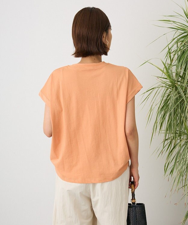 CRAFT STANDARD BOUTIQUE カットクレープクルーネックTシャツ Orange