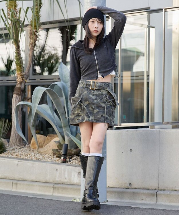 WEGO リブジップパーカー スミクロ