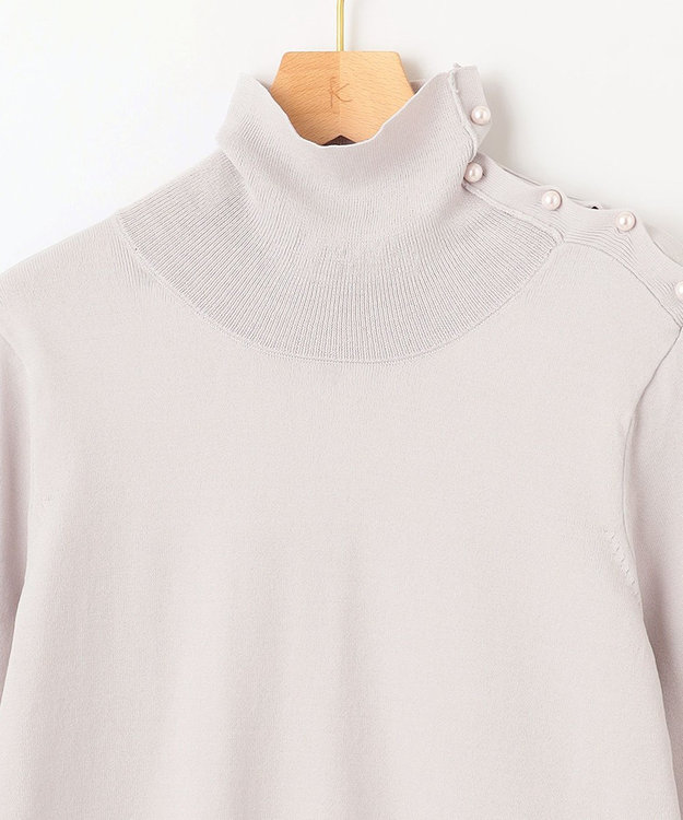 組曲 MINA六分袖タートルネック ニット ベージュ系