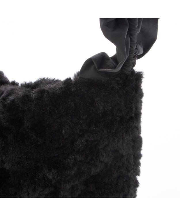 UNBILLION カシュカシュ cachecache / フリルハンドルボアトート ブラック