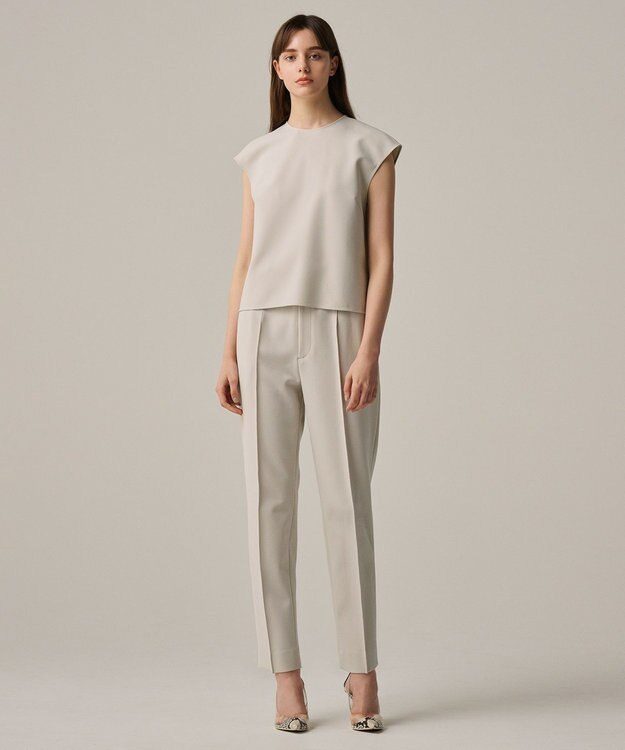 uncrave 【撥水・洗濯機洗い可】プルーフダブルクロス バックオープンブラウス（uncrave WHITE） グレージュ