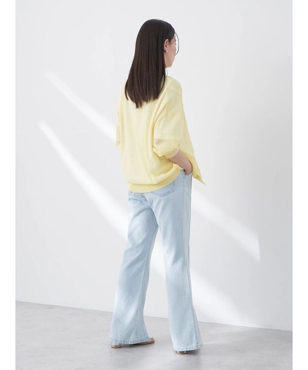 earth music&ecology シアーニットカーディガン Light Yellow