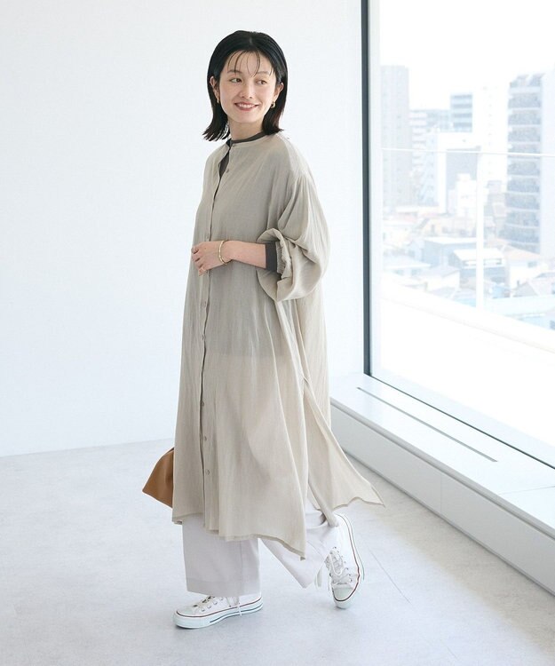 CRAFT STANDARD BOUTIQUE ヴィンテージボイル羽織ワンピース Gray Beige
