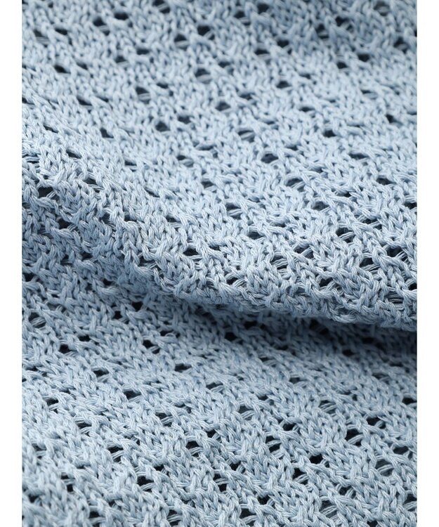 earth music&ecology 透かし柄ポケットカーディガン Sax