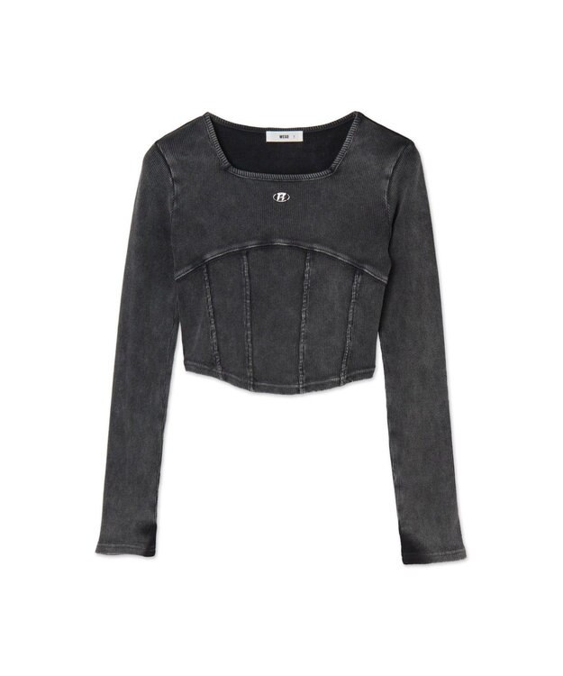 WEGO ヴィンテージウォッシュコルセットデザイントップス スミクロ