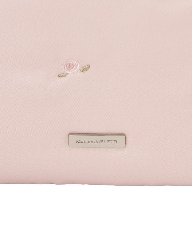 Maison de FLEUR ローズリボン刺繍パファートートバッグ Pink