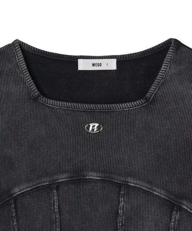 WEGO ヴィンテージウォッシュコルセットデザイントップス スミクロ