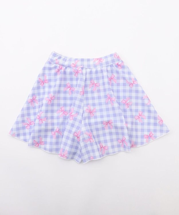ANY KIDS 【UVカット】2WAYショルダーセパレート水着 ラベンダー×ラベンダーチェック