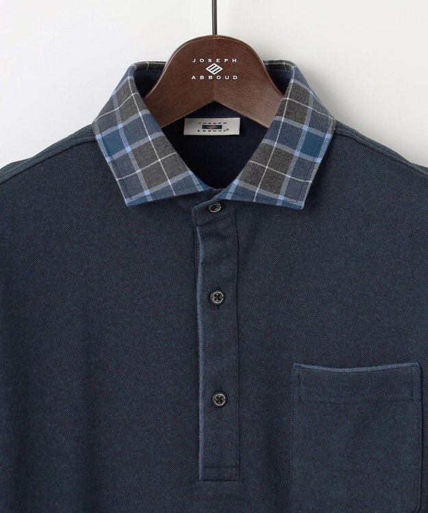 JOSEPH ABBOUD 【キングサイズ・微起毛/ジャパンファブリック】ウィンターダディー ポロシャツ ネイビー系