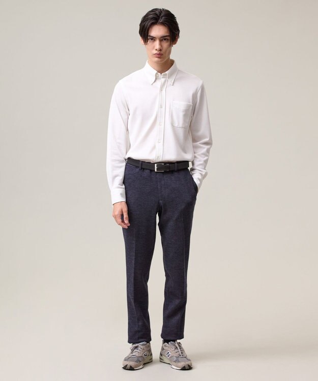 J.PRESS MEN ポロシャツのような快適な着心地【吸水速乾 / ストレッチ / 消臭 / ノンアイロン】エレスポジャージー ドレスシャツ / B.D. ホワイト系