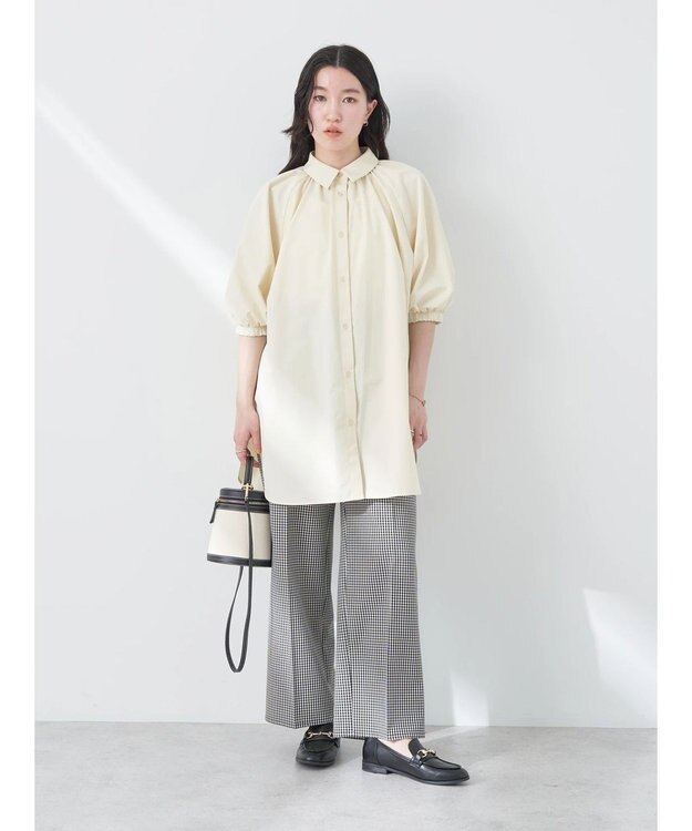 earth music&ecology パフスリーブチュニックブラウス Light Yellow