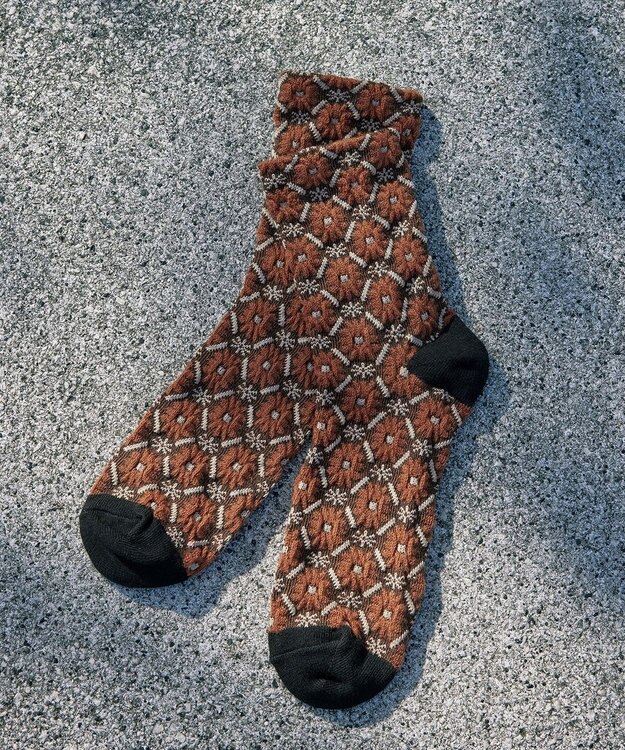 Tiaclasse 花柄ジャガード編みソックス ブラック