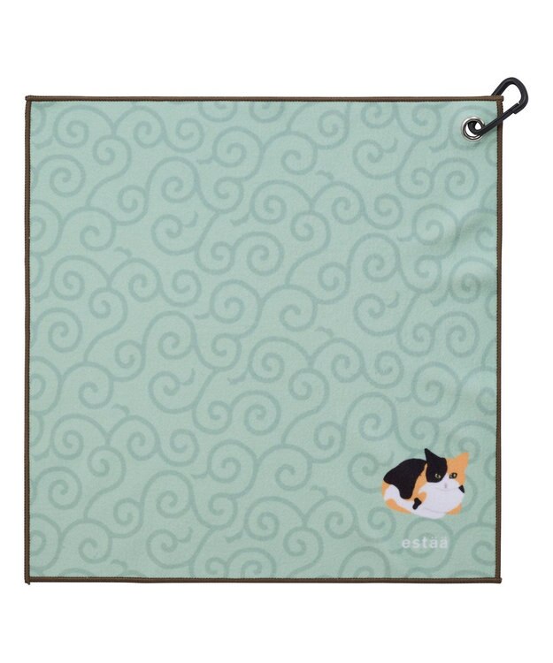 MOONBAT 【WEB限定】エスタ (estaa) くっつきタオル　ねこ グリーン