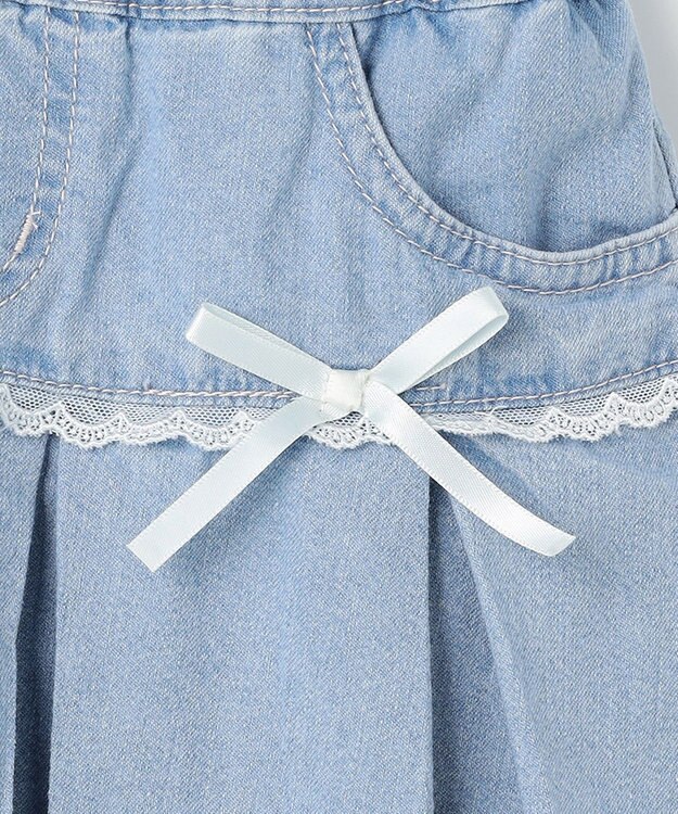 ANY KIDS 【洗濯機可能】プリーツ ミニスカパン デニム