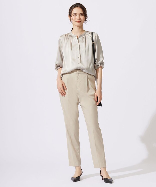 自由区 【カタログ掲載・セットアップ対応・接触冷感・UVケア・洗える】ファンクショナルクロステーパード パンツ サンド