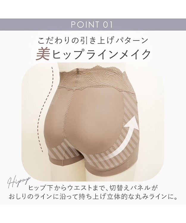 BRADELIS New York 【BRADELIS New York】綿混ヒップアップショーツ 補正下着 深履き ショーツ  ヒップアップ モカベージュ