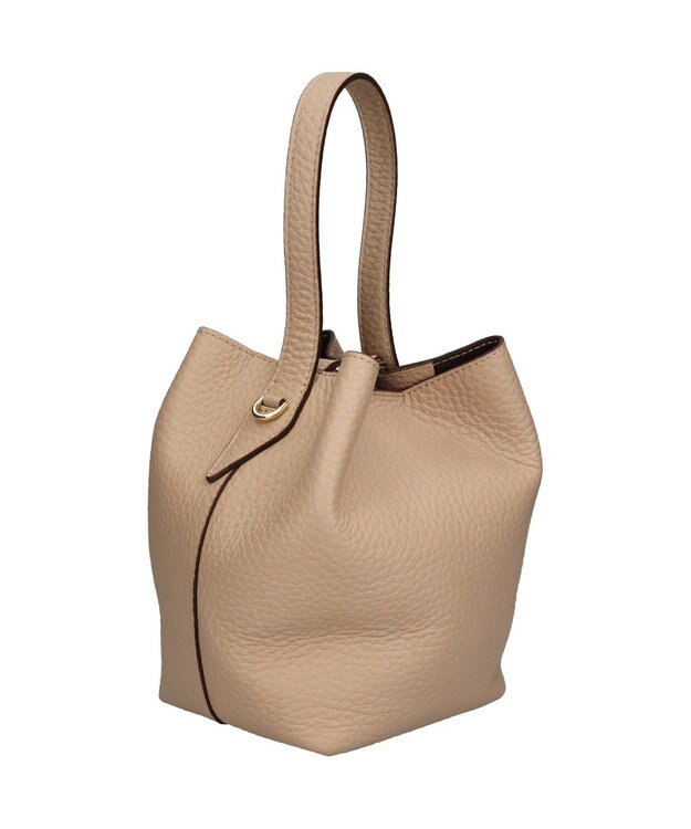 INTER-CHAUSSURES 【LORISTELLA】シュリンクレザーバケットバッグ ライトベージュ