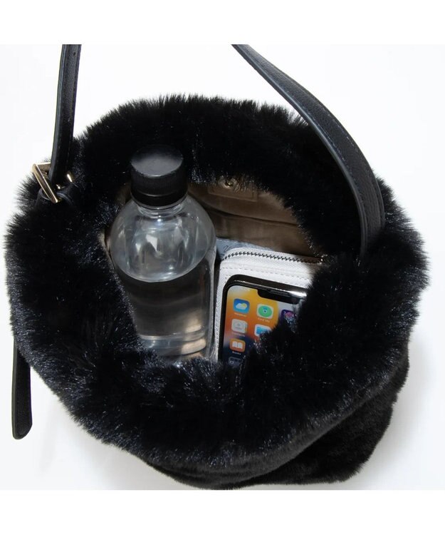 UNBILLION cachecache エコファーワンハンドルミニトートバッグ ブラック