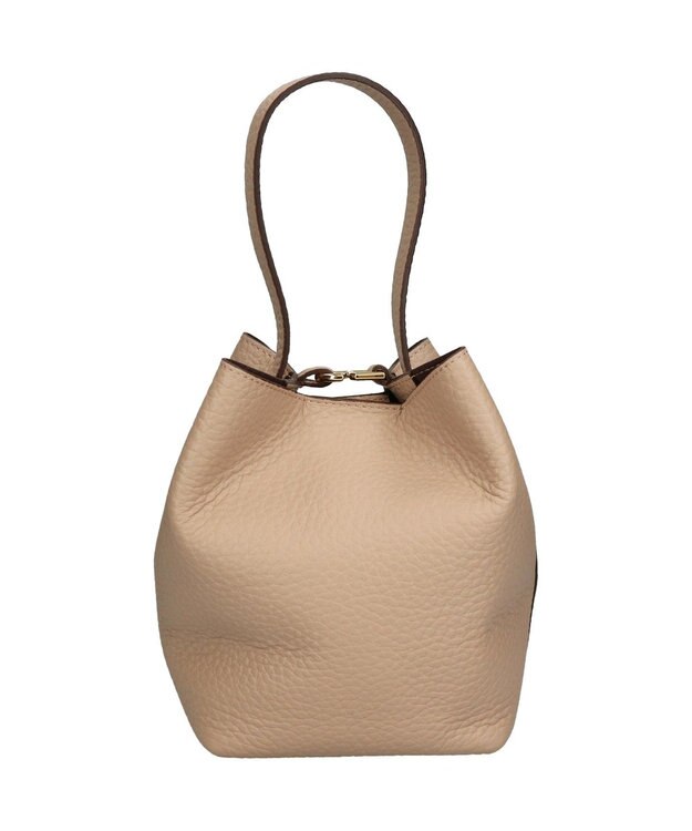 INTER-CHAUSSURES 【LORISTELLA】シュリンクレザーバケットバッグ ライトベージュ