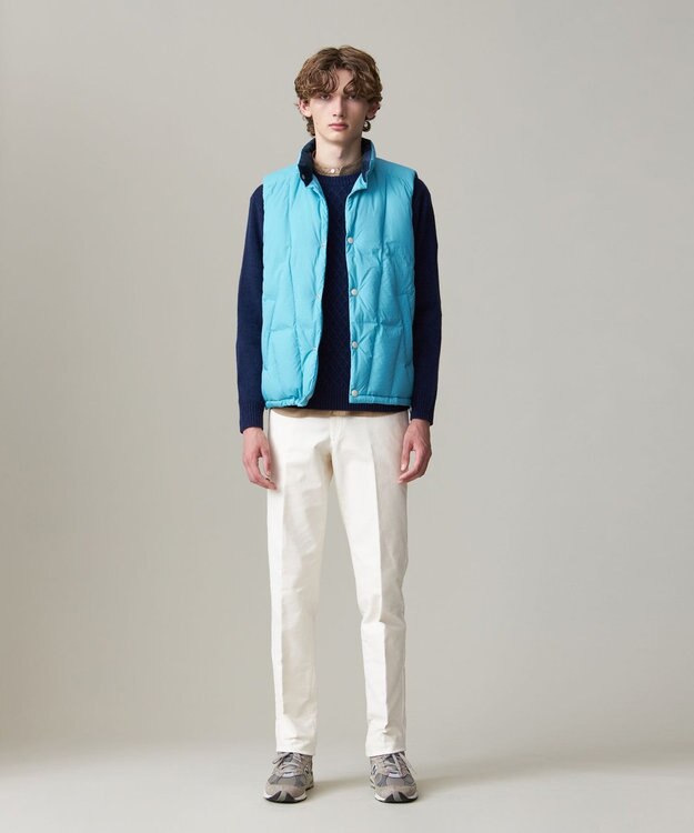 J.PRESS MEN ナイロンワッシャータフタ ダウンベスト スカイブルー系