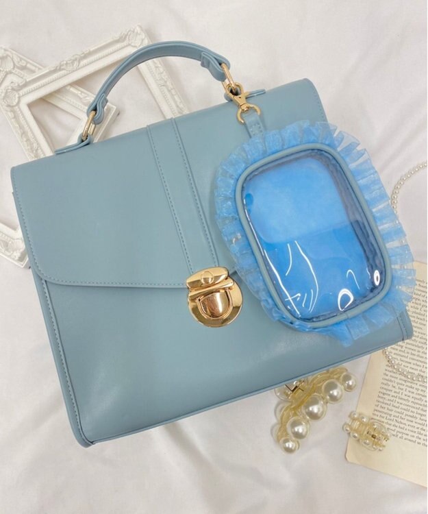 WEGO 【痛バ＆推し活グッズ】レターフラップ痛ショルダー サックス