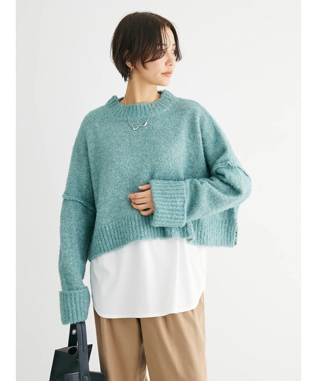 Green Parks ・Ｐｅｔｉｔ　Ｆｌｅｕｒ　ブークレワイドニット Green