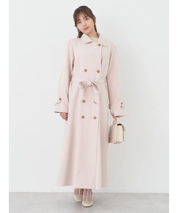 earth music&ecology ２ＷＡＹケープトレンチコート Pink Beige