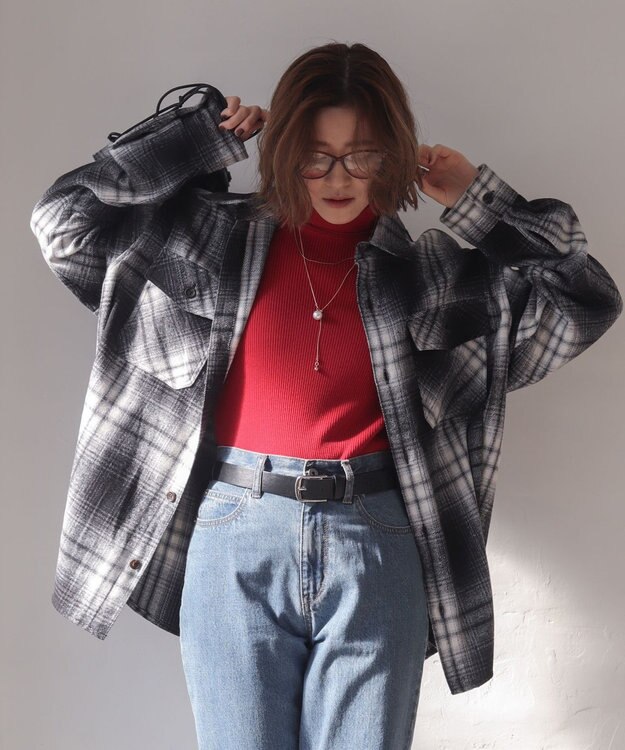 WEGO 【2025年秋冬新作/ユニセックス着用ITEM/SMLサイズ展開】ヘビーネルチェックシャツ（LS） 柄1