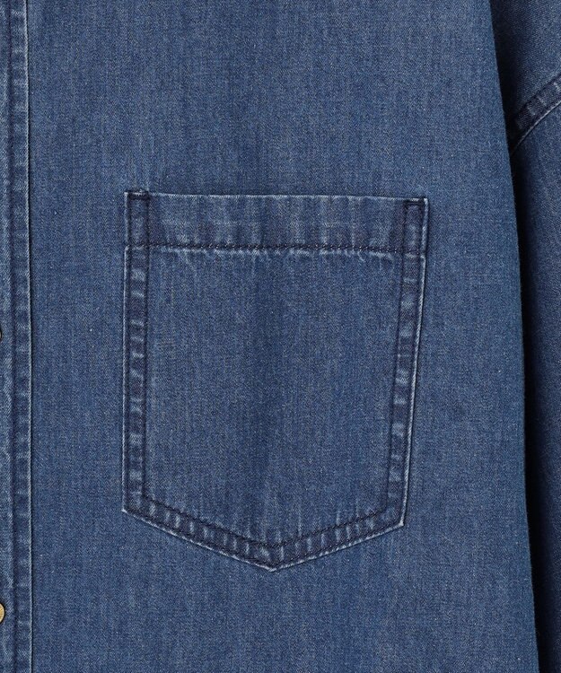 23区 S 【洗える】ライトダンガリー 2WAY シャツ スカイブルー系