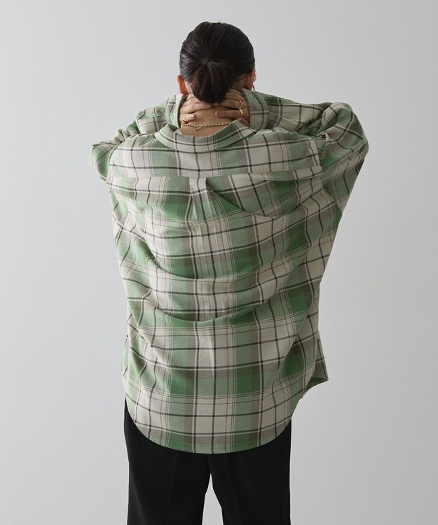 AMERICAN HOLIC スラブチェックＢＩＧシャツ Green