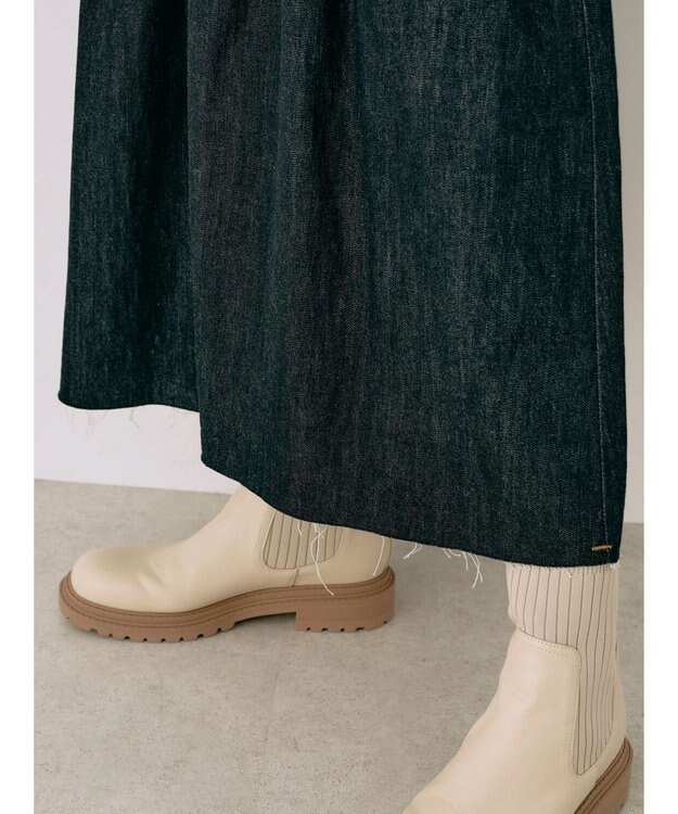 earth music&ecology Ｌｅｅ×ｅ．ｍ．ａ．ｅ．デニムフリルスカート Indigo